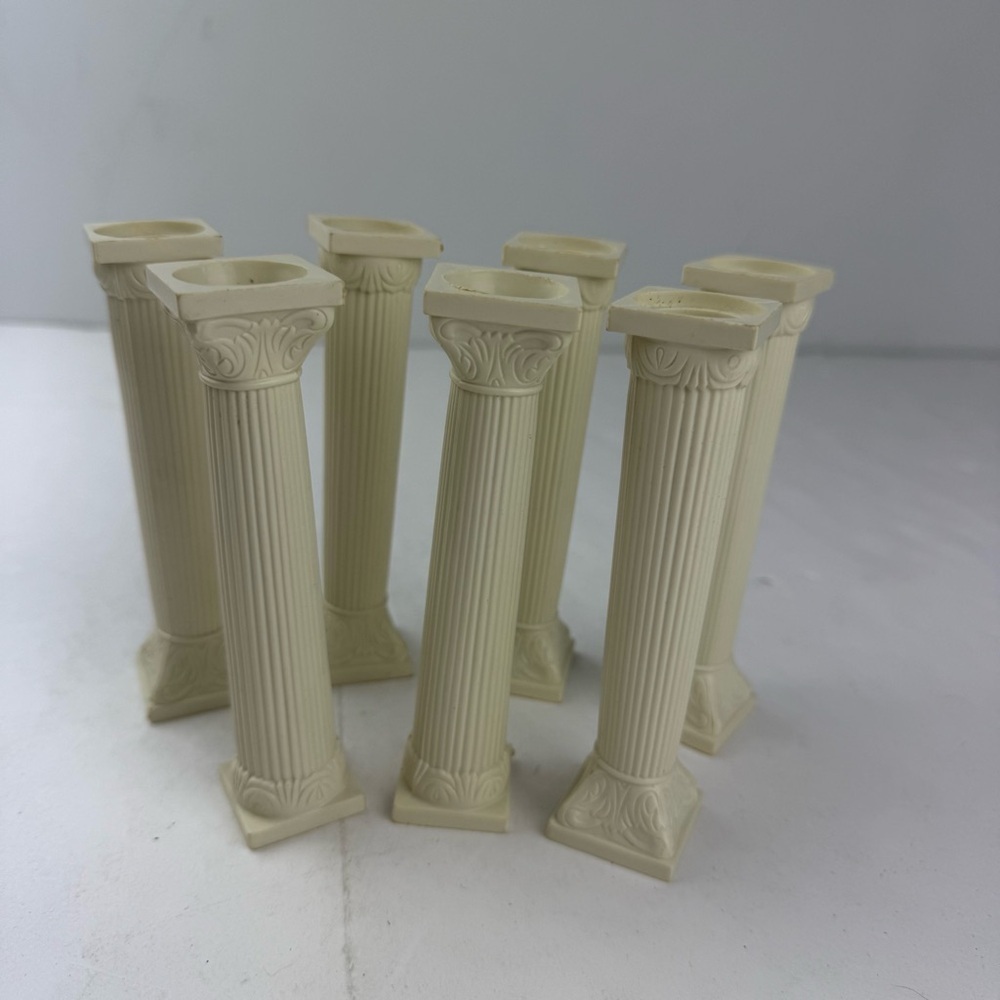 5"  Grecian Pillars for Tiered Cakes, Set of 7, Ivory White